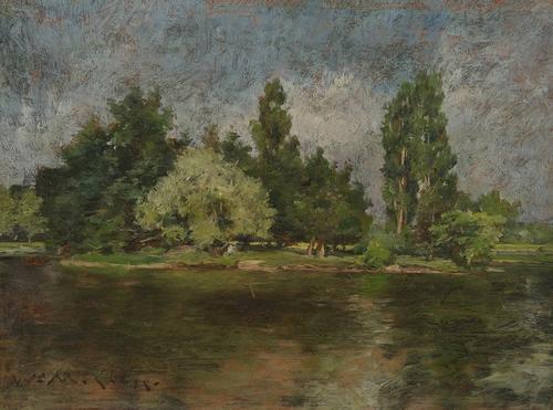 Lot.  2 William Merritt Chase "Poplar Lake" at Aspire Auction