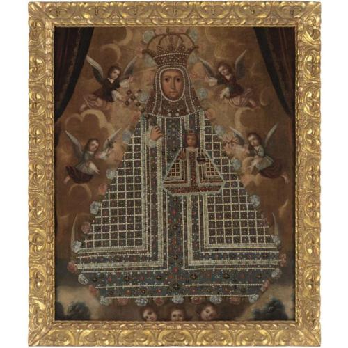 Artist active in present-day Bolivia or Peru, Our Lady of Guadalupe of Extremadura, 18th century.  Oil and silver on canvas.  Collection of Carl & Marilynn Thoma, TL42430.6.