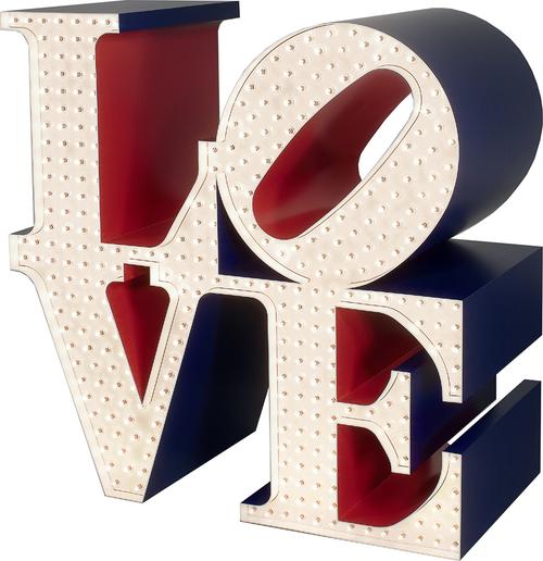 Robert Indiana, The Electric LOVE, 1966/2000.  Polychrome aluminum with electric lights.  Private collection.  © 2014 Morgan Art Foundation, Artists Rights Society (ARS), New York