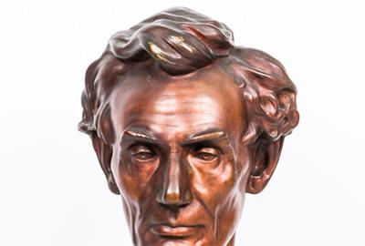 A Rare Bronze Bust of Abraham Lincoln by Leonard Wells Volk (1828-1895), ca.  1914