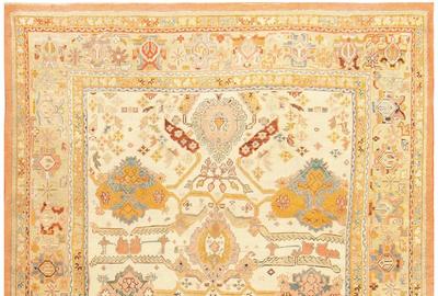 Antique Turkish Oushak Rug 48157 by Nazmiyal