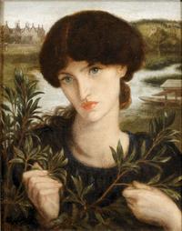 Dante Gabriel Rossetti (1828–1882), Water Willow, 1871.  Oil on canvas, glued to wood.  Delaware Art Museum, Samuel and Mary R.  Bancroft Memorial, 1935